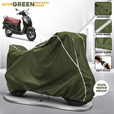 brandroofz Waterproof Two Wheeler Cover for Suzuki(Access, Green)