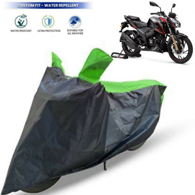 MWBB Waterproof Two Wheeler Cover for TVS(Apache RTR 160 4V, Green, Black)