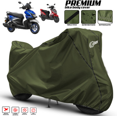 AUTOCAD Waterproof Two Wheeler Cover for Yamaha(Ray-ZR 125FI BS6, Green, Black)