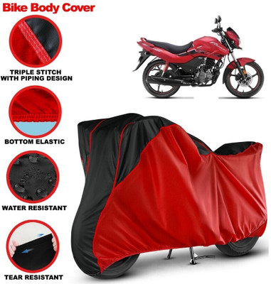 Grizzly Two Wheeler Cover for Hero(Passion Xpro, Black, Red)
