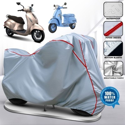 xodi Waterproof Two Wheeler Cover for Bajaj(Urbanite Chetak, Silver, Red, Multicolor)