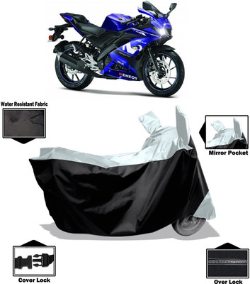 Amexride Two Wheeler Cover for Yamaha(YZF R15 V3 Moto GP Edition BS6, White)