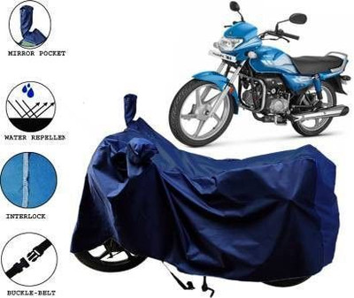 DeepShakshi AUTOMOTIVE Waterproof Two Wheeler Cover for Hero(HF Deluxe Eco, Blue)