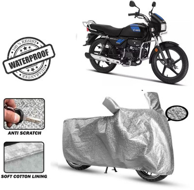 Autoinnovation Waterproof Two Wheeler Cover for Universal For Bike(Splendor Plus, Silver)