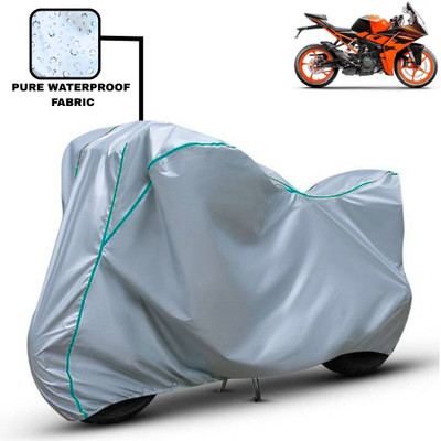 Delphinium Waterproof Two Wheeler Cover for KTM(RC 200, Silver)
