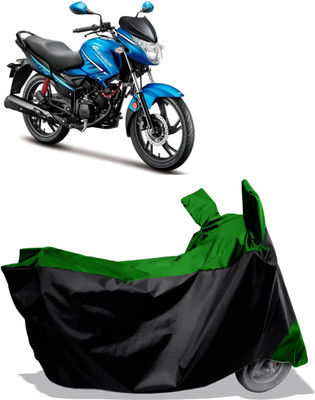 Amexride Two Wheeler Cover for Hero(Glamour i3s BS6, Green, Black)