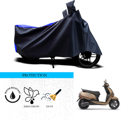 GOSHIV-car and bike accessories Waterproof Two Wheeler Cover for TVS(iCube, Black, Blue)