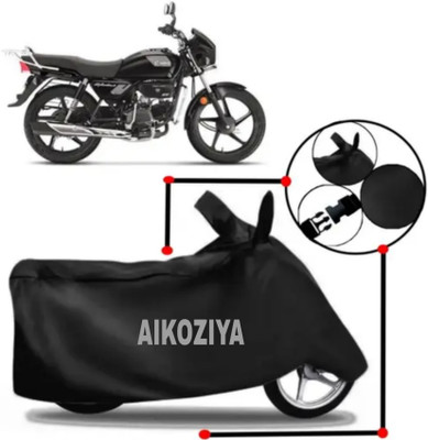 AIKOZIYA Waterproof Two Wheeler Cover for Hero(Splendor Plus, Black)