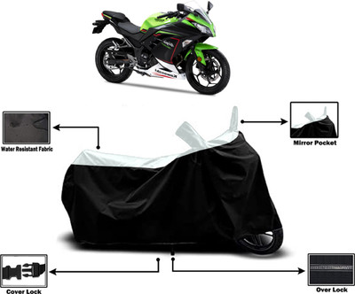 Amexride Two Wheeler Cover for Kawasaki(Ninja 300, White)
