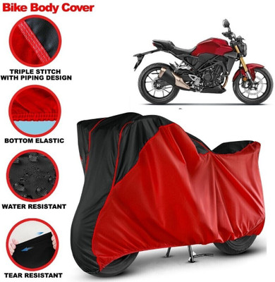 Grizzly Waterproof Two Wheeler Cover for Honda(CB300R, Black, Red)