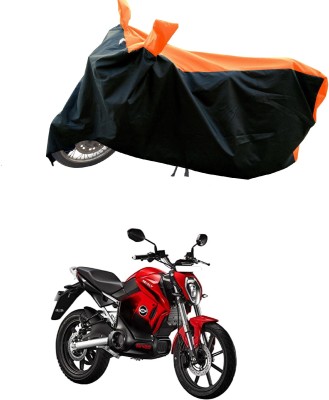 AESTRYD Two Wheeler Cover for Revolt(Motors RV 400 BS6, Orange, Black)