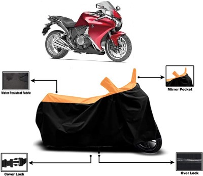 Amexride Two Wheeler Cover for Honda(VFR 1200F, Orange)