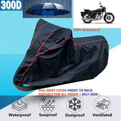 OliverX Waterproof Two Wheeler Cover for Royal Enfield(Bullet 350, Black)