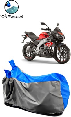 Autofly Waterproof Two Wheeler Cover for Aprilia(Tuono 150, Grey, Blue)