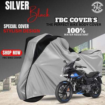 FBC Waterproof Two Wheeler Cover for Bajaj(Pulsar 220 DTS-i, Black, Silver)