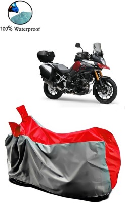 APNEK Waterproof Two Wheeler Cover for Suzuki(V Strom 1000, Grey, Red)