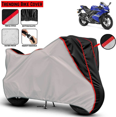 Mwiss Waterproof Two Wheeler Cover for Yamaha(R15S, Silver, Black)
