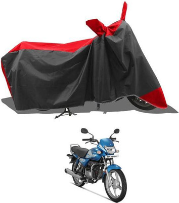 RAAMKM Two Wheeler Cover for Hero(HF Deluxe Eco, Red, Black)