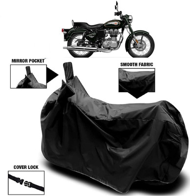 MMSSTAR Waterproof Two Wheeler Cover for Royal Enfield(Standardv, Black)