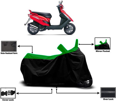 Amexride Two Wheeler Cover for Bajaj(Kristal, Green)