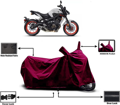 Amexride Two Wheeler Cover for Yamaha(MT 09 BS6, Maroon)