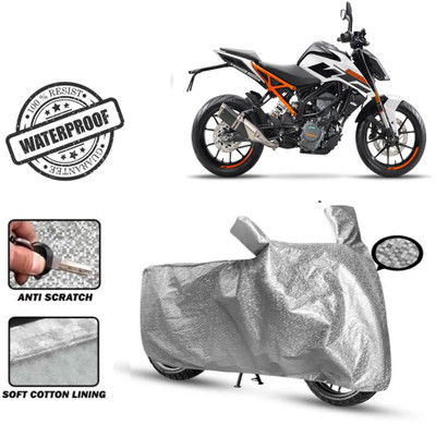 Autoinnovation Waterproof Two Wheeler Cover for KTM(125 Duke, Silver)
