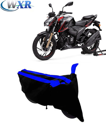 WXR Waterproof Two Wheeler Cover for TVS(Apache RTR 200 4V, Black, Blue)