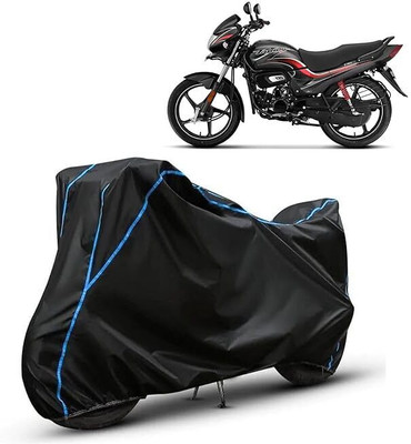 DeepShakshi AUTOMOTIVE Waterproof Two Wheeler Cover for Hero(Passion, Black, Blue)