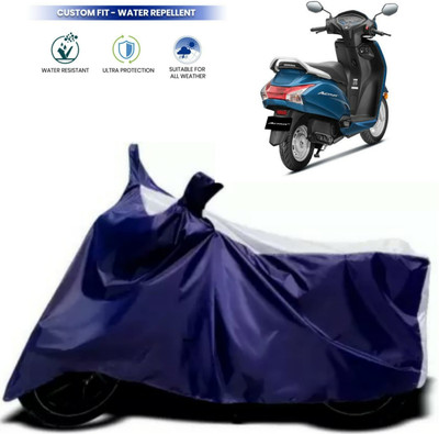 ma collections Waterproof Two Wheeler Cover for Honda(Activa, Blue, White)