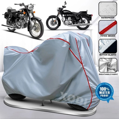 xodi Waterproof Two Wheeler Cover for Royal Enfield(Bullet, Silver, Red)