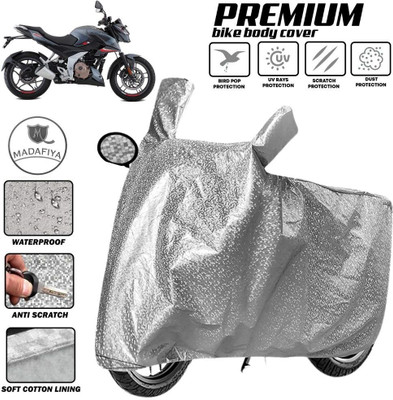 MADAFIYA Two Wheeler Cover for Bajaj(Pulsar N160, Silver)