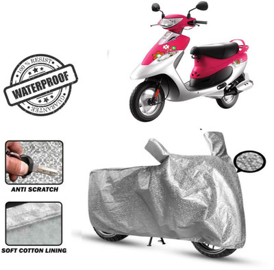 Autoinnovation Waterproof Two Wheeler Cover for TVS(Scooty Pep Plus, Silver)