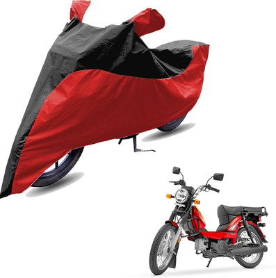 RiderShine Two Wheeler Cover for TVS(Victor Premium, Red, Black)
