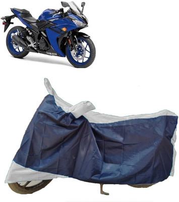 AutoFave Two Wheeler Cover for Yamaha(YZF R3, Blue, Grey)