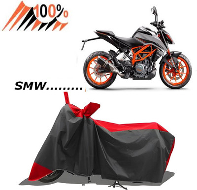 smwzxyu Waterproof Two Wheeler Cover for Hero, Royal Enfield, Bajaj, KTM(Duke 390 ABS, Red)