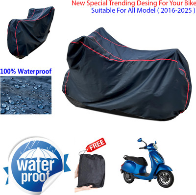AUTOCAD Waterproof Two Wheeler Cover for Bajaj(Chetak, Black)