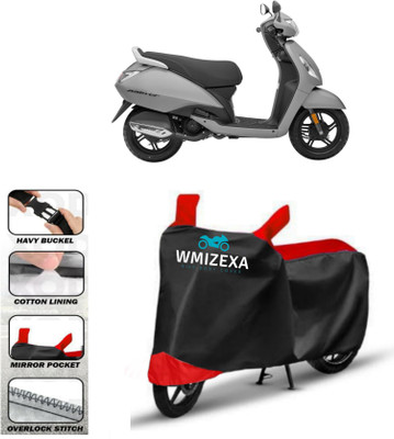 WMIZEXA Two Wheeler Cover for TVS(Jupiter, Red, Black)