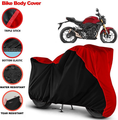 Grizzly Two Wheeler Cover for Honda(CB300R, Black, Red)