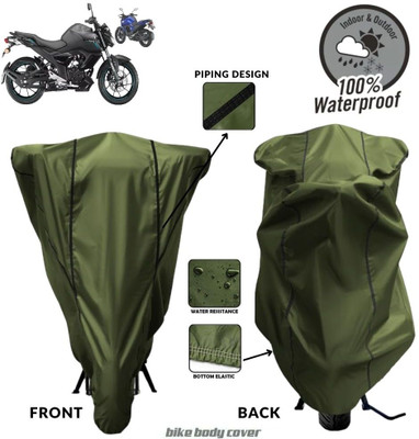 MADAFIYA Two Wheeler Cover for Yamaha(FZS 25, Green, Black)