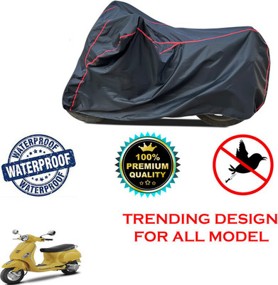 THE REAL ARV Waterproof Two Wheeler Cover for Piaggio(Vespa LX 125, Black)