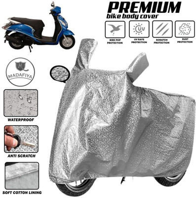 MADAFIYA Two Wheeler Cover for Yamaha(Fascino BS6, Silver)