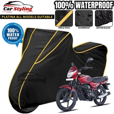 Car Styling Waterproof Two Wheeler Cover for Bajaj(Platina, Black, Yellow)