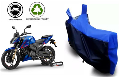 MMSSTAR Waterproof Two Wheeler Cover for TVS(Apache RTR 200 4V, Black, Blue)