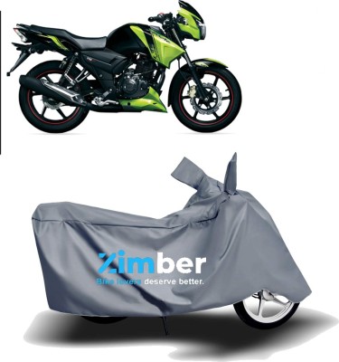 ZIMBER Two Wheeler Cover for TVS(Apache RTR 180, Grey)