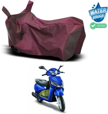 Ascension Waterproof Two Wheeler Cover for Mahindra(Gusto Electric, Maroon)