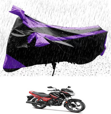 RONISH Waterproof Two Wheeler Cover for Hero(Glamour, Purple, Black)
