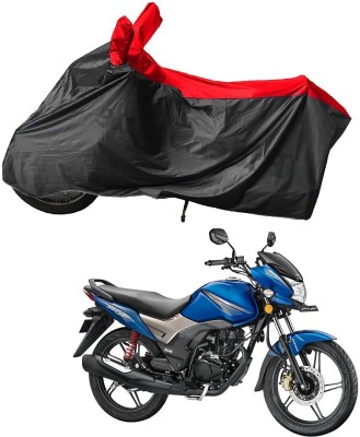 RiderShine Waterproof Two Wheeler Cover for Honda(CB Shine, Black, Red)