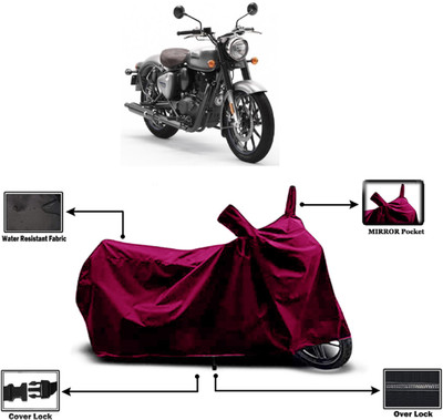 Amexride Two Wheeler Cover for Royal Enfield(Classic Gunmetal BS6, Maroon)