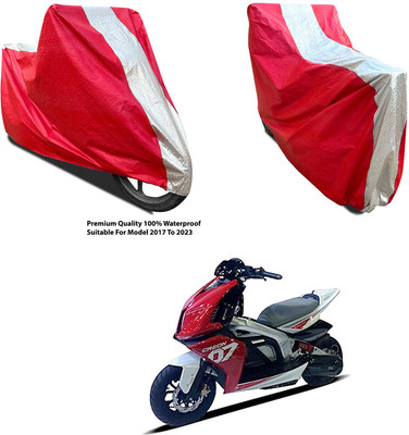 AutoGalaxy Waterproof Two Wheeler Cover for TVS(Creon BS6, Silver, Red)