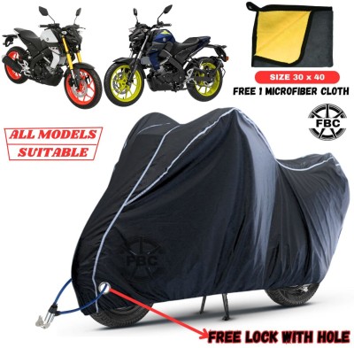 FBC Waterproof Two Wheeler Cover for Yamaha(MT 15, Black, White)